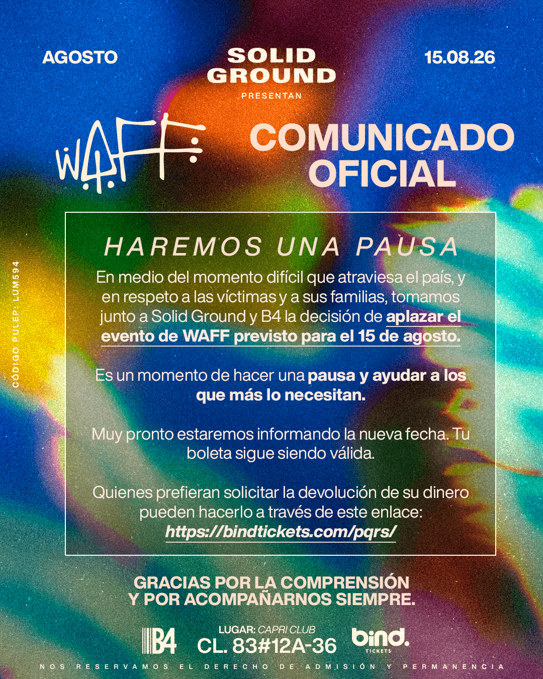 Evento aplazado - WaFF